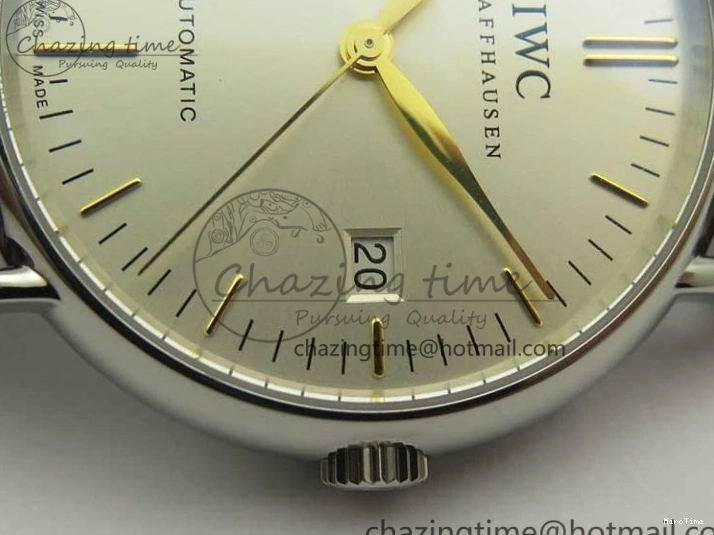 MIROTIME 0305 Portofino Automatic SS TWF 1:1 Best Edition Silver Dial Gold Markers on Brown Leather Strap A Bright 7203